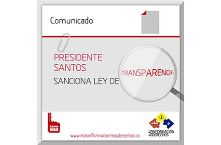 Presidente Santos firma Ley de Transparencia