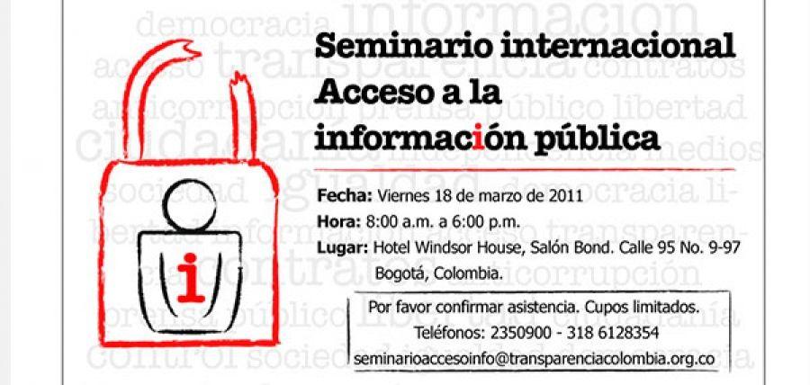 Seminario internacional sobre acceso a la información pública y presentación de la investigación sobre la situación de los partidos y las elecciones en el tema.